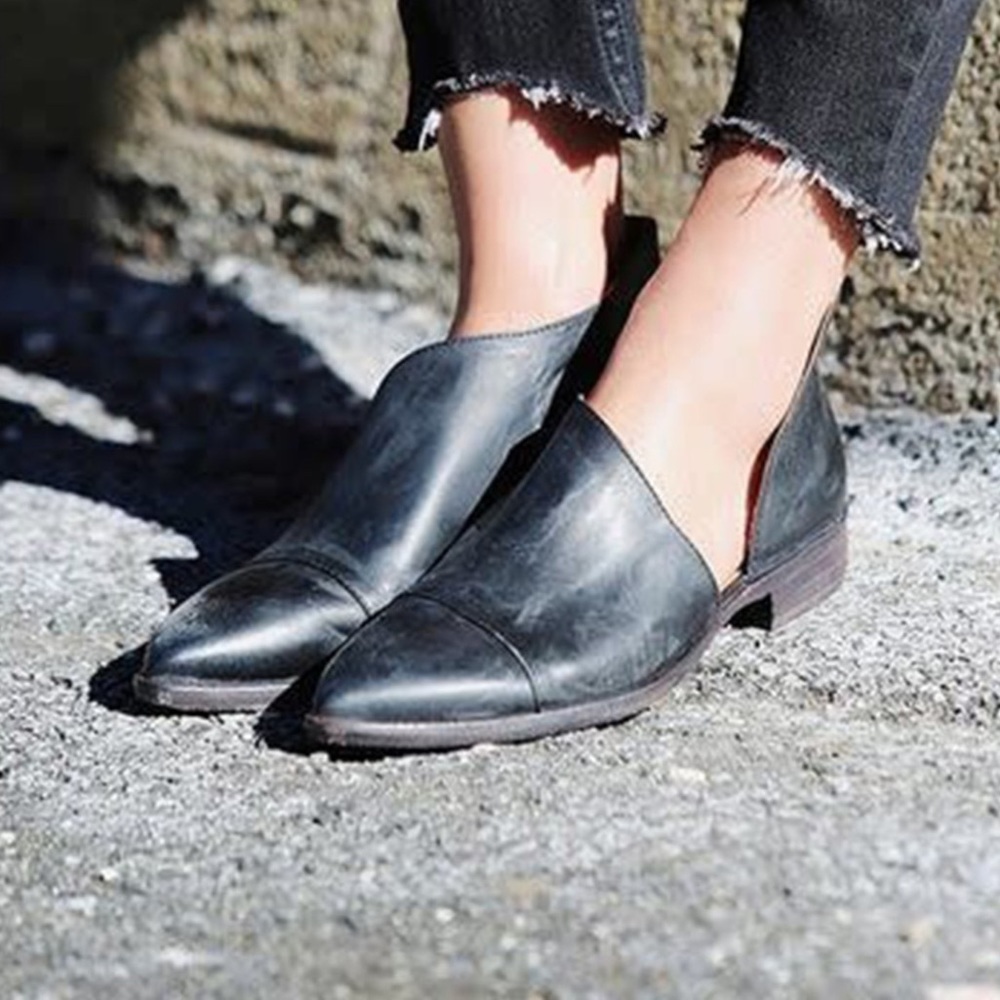 Free People Royale Leather Boho Flat sz 39 in Black